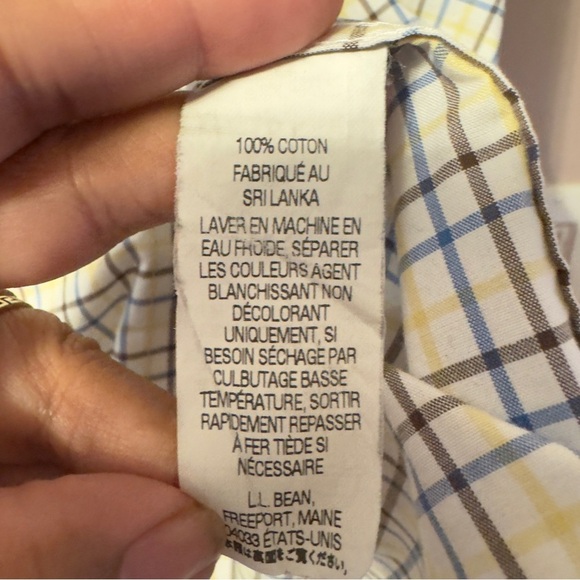 LL Bean Wrinkle Resistant Shortsleeve Plaid Shirt Men Size L - Picture 5 of 6